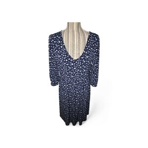 Kaileigh Woman Floral Navy Blue Dress Size XL